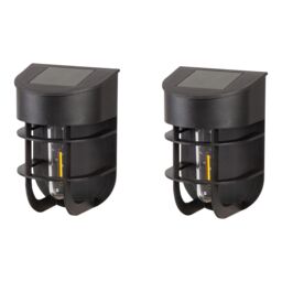 Black Solar-Powered Integrated Led Outdoor Wall Light, Pack Of 2 - thumbnail 5