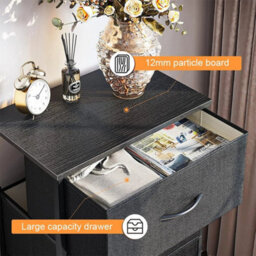 4 Drawer Fabric Chest Of Drawers Bedroom Dresser Storage Cabinet Organizer Unit - thumbnail 4