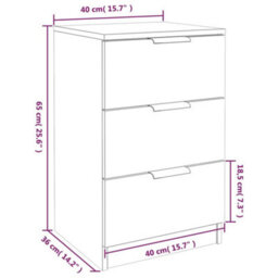 Berkfield Bedside Cabinet Concrete Grey 40X36X65 Cm - thumbnail 9