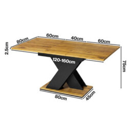 Levede Extendable Dining Table Wooden 120 To 160Cm For 4 To 6 Seats - thumbnail 4