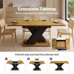 Levede Extendable Dining Table Wooden 120 To 160Cm For 4 To 6 Seats - thumbnail 5