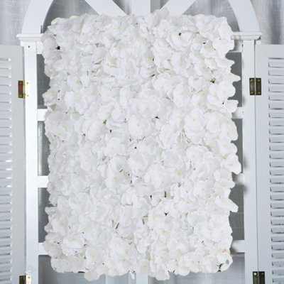 Living And Home White Handcrafted Silk Background Flower Panel Wall Decoration 600 X 400 mm - image 1