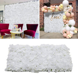 Living And Home White Handcrafted Silk Background Flower Panel Wall Decoration 600 X 400 mm - thumbnail 2