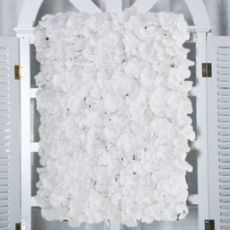 Living And Home White Handcrafted Silk Background Flower Panel Wall Decoration 600 X 400 mm