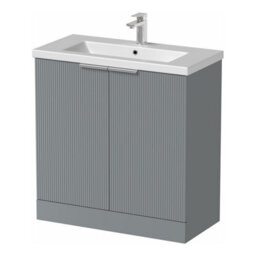 Affine Bathroom Vanity Unit Basin Sink Free Standing 800mm Door Cabinet Storage Grey - thumbnail 5