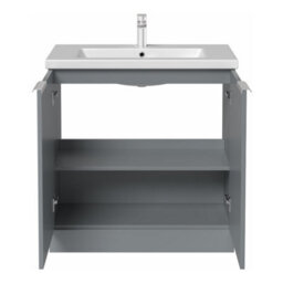 Affine Bathroom Vanity Unit Basin Sink Free Standing 800mm Door Cabinet Storage Grey - thumbnail 6