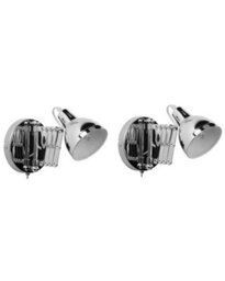 Beliani Set Of 2 Silver Metal Wall Lamps With Adjustable Swing Arm And Swivelling Shade - thumbnail 3