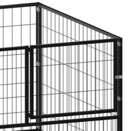 Berkfield Durable Dog Kennel Black 200X100X70 Cm Steel - thumbnail 4