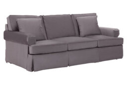 Orsina Three Seat Grey Velvet Sofa, Plush Velvet Upholstery With Key Style Padded Arms, Wooden Base 3 Seater Sofa - thumbnail 4