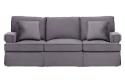 Orsina Three Seat Grey Velvet Sofa, Plush Velvet Upholstery With Key Style Padded Arms, Wooden Base 3 Seater Sofa - thumbnail 5