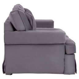 Orsina Three Seat Grey Velvet Sofa, Plush Velvet Upholstery With Key Style Padded Arms, Wooden Base 3 Seater Sofa - thumbnail 3