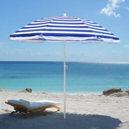 Rinse Bathrooms Blue Beach Parasol Garden Outdoor Patio Sun Shade Tilting Umbrella 180Cm - thumbnail 1