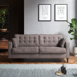 Furnishings For Less UK Eden Pewter Chenille Fabric 3 Piece Sofa Suite 3 Seater, 2 Seater And Armchair - thumbnail 5