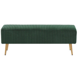 Beliani Upholstered Bench Paterson Velvet Emerald Green - thumbnail 4