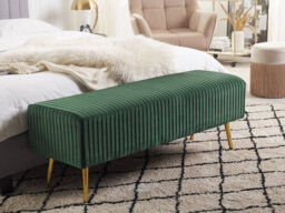 Beliani Upholstered Bench Paterson Velvet Emerald Green - thumbnail 2