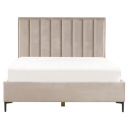 Beliani Ottoman Bed Velvet Sezanne 160 X 200 Cm (Eu King Size) Taupe - thumbnail 5