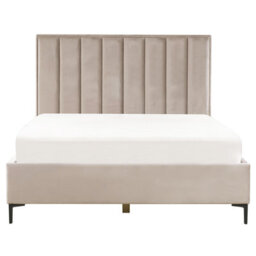 Beliani Ottoman Bed Velvet Sezanne 160 X 200 Cm (Eu King Size) Taupe - thumbnail 4