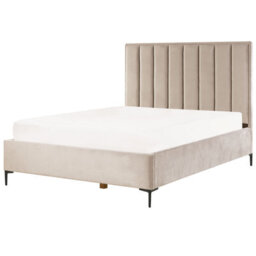 Beliani Ottoman Bed Velvet Sezanne 160 X 200 Cm (Eu King Size) Taupe - thumbnail 6
