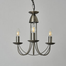 Litecraft Sally 3 Light Traditional Style Chandelier - Pewter - thumbnail 4