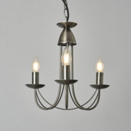 Litecraft Sally 3 Light Traditional Style Chandelier - Pewter - thumbnail 3