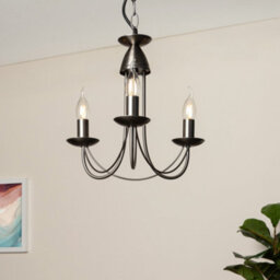 Litecraft Sally 3 Light Traditional Style Chandelier - Pewter - thumbnail 1