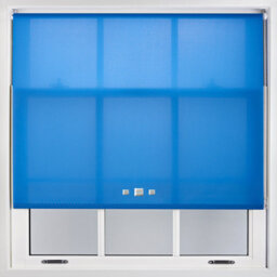Furnished Trimmable Roller Blind With Triple Square Eyelets And Metal Fittings - Blue Daylight Shade (W)60Cm X (L)210Cm - thumbnail 1
