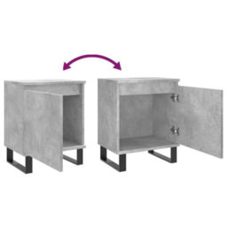 Berkfield Bedside Cabinets 2 Pcs Concrete Grey 40X30X50 Cm Engineered Wood - thumbnail 9