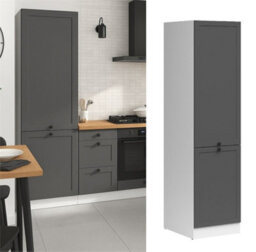 Impact Furniture Kitchen Larder Unit Tall Slim Pantry Cabinet Cupboard 500mm Shaker Dark Grey Right Storage Junona