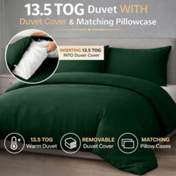 Ameha Duvet 13.5 Tog With Emerald Duvet Cover & Matching Pillowcases, Breathable, Bedding Set, King 230X220Cm - thumbnail 2