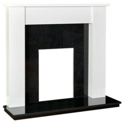 Adam Buxton Fireplace In Pure White & Black Granite Stone, 48 Inch - thumbnail 2