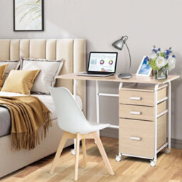 Folding Computer Desk Wheeled Pc Laptop Table Writing Workstation - thumbnail 6