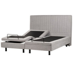 Beliani Adjustable Bed Fabric Castellan 180 X 200 Cm (Eu Super King) Light Grey - thumbnail 1