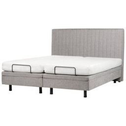 Beliani Adjustable Bed Fabric Castellan 180 X 200 Cm (Eu Super King) Light Grey - thumbnail 5