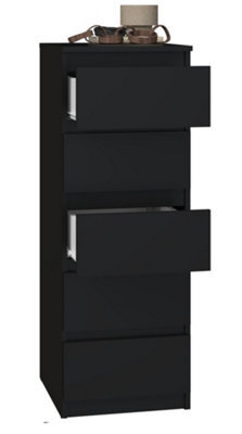 W5 Malwa Tall Chest Of Drawers Black - image 1