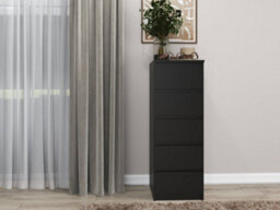 W5 Malwa Tall Chest Of Drawers Black - thumbnail 4