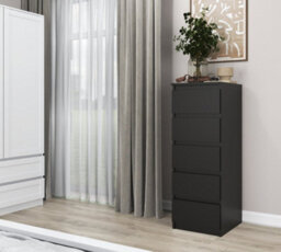 W5 Malwa Tall Chest Of Drawers Black - thumbnail 3