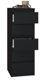 W5 Malwa Tall Chest Of Drawers Black - thumbnail 1