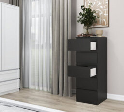 W5 Malwa Tall Chest Of Drawers Black - thumbnail 2