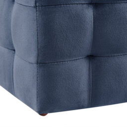 Wyld and Coco Dark Blue Velvet Tufted Ottoman With Storage Bench - Velvethaven Elegant Accent Seating - thumbnail 7