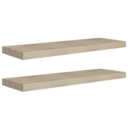 Berkfield Floating Wall Shelves 2 Pcs Oak 80X23.5X3.8 Cm Mdf - thumbnail 2