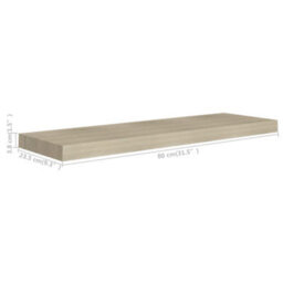 Berkfield Floating Wall Shelves 2 Pcs Oak 80X23.5X3.8 Cm Mdf - thumbnail 8