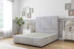 "Comfort Arya Silver Naples Divan Bed Set 2 Drawers Left Side - 26"" Strutted & 12"" Footboard 4'6 Double" - thumbnail 3