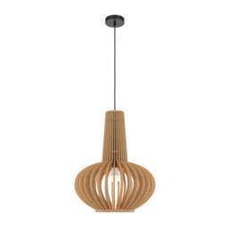 Luminosa Lighting Luminosa Roots Iii Modern 35Cm Wire Frame Pendant Ceiling Light Black 1Xe27 Beige Shade - thumbnail 1