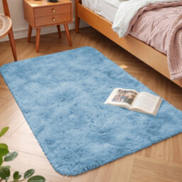 Aspire Homeware Non-Slip Tie Dye Teal Shaggy Rug Soft Fluffy Doormat, (L)80Cm X (W)50Cm - thumbnail 6