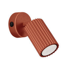 Luminosa Lighting Luminosa Karbon Minimalist Single Wall Spotlight Red Ochre With Switch - thumbnail 1