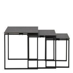 Wyld Haus Frederikssund Set Of 3 Black Ceramic Nesting Coffee Tables - thumbnail 3