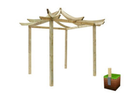 Edecks Dragon Wooden Garden Pergola (W 2700mm X D 2700mm) With Bolt Down Anchors (2.7M) - thumbnail 1