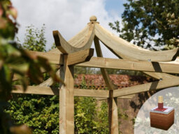 Edecks Dragon Wooden Garden Pergola (W 2700mm X D 2700mm) With Bolt Down Anchors (2.7M) - thumbnail 4