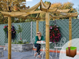 Edecks Dragon Wooden Garden Pergola (W 2700mm X D 2700mm) With Bolt Down Anchors (2.7M) - thumbnail 3