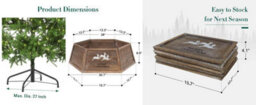 Shatchi 31.5Inch Christmas Tree Skirt Foldable Wooden Box Tree Stand Base Cover Tree For Tree Decorations - thumbnail 4
